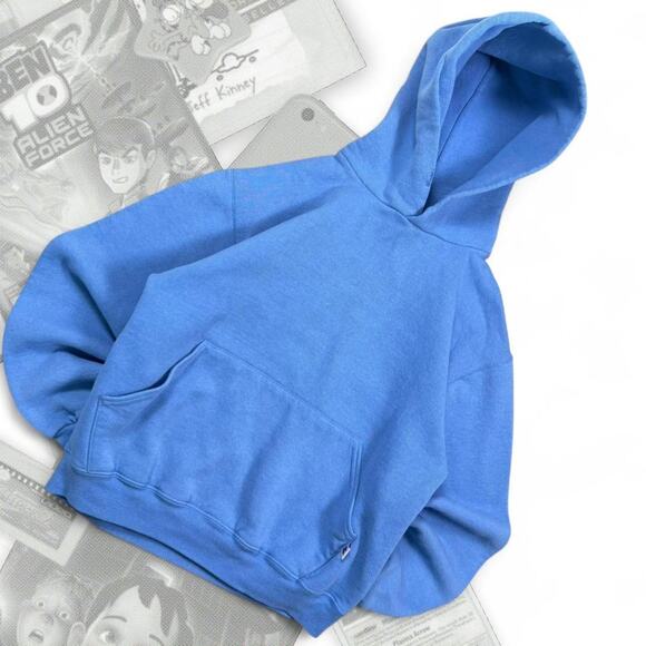 90’s Heavyweight Blank Baby Blue Russell Athletic Pullover Hoodie